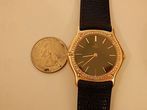 EBEL SOLID 18K GOLD YELLOW GOLD DIAMOND BEZEL 35MM SPORT CLASSIC WATCH