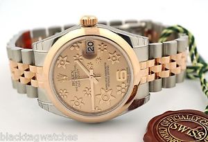 ROLEX Datejust Medio Misura Acciaio 18k Everose Oro JUBILEE ROSA FLOREALE