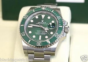 Rolex Submarinista Verde casco Esfera Reloj Acero Hombre 116610LV Cerámica