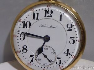 1915 14K Solid Yellow Gold Hamilton 992 16 Size 21 Jewel RR Grade Pocket Watch