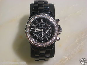 Chanel J12 Automatic Chronograph 41mm Black Ceramic Diamond Retail: $19500