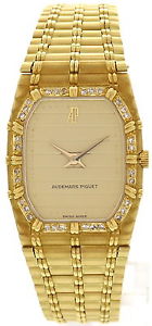 Ladies 18k Yellow Gold Audemars Piguet Bamboo w/ Diamonds