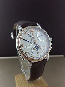 MINT MAURICE LACROIX LUNE RETROGRADE MOONPHASE 18K YELLOW GOLD STEEL MP7078