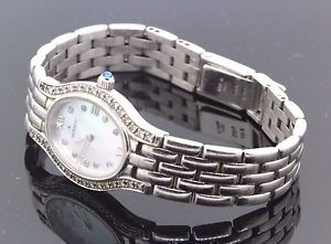 Movado 14k White Gold & Diamond Mother Of Pearl Unique Watch 0.50 TCW 34.2g