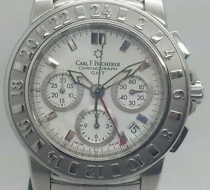 Carl F Bucherer Men's Patravi TravelGraph Stainless Steel Watch NEW OLD STOCK