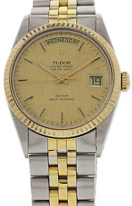 Men's Tudor Oyster Prince Date Day Stainless Steel & Yellow Gold 94613