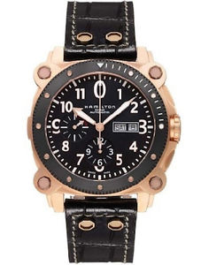 HAMILTON  - BELOWZERO A-C BLK-CROC STYLE- GOLD PLATED H78646733