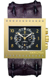 HAMILTON  - CODE BREAKER A-C YELLOW GOLD PVD BLK -CAIMAN H79636533