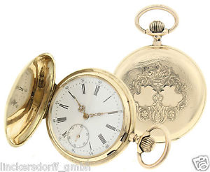 SYSTEM GLASHÜTTE PRUNKTASCHENUHR in 14ct GOLD - 89 Gramm - um 1900