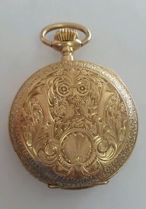 18K original solid Gold  vintage Pocket Watch, Includes Machine and Crown.