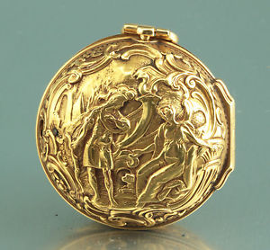 Joseph Martineau London 1750 22k Gold Repoussé Spindeluhr verge fusee Kassandra