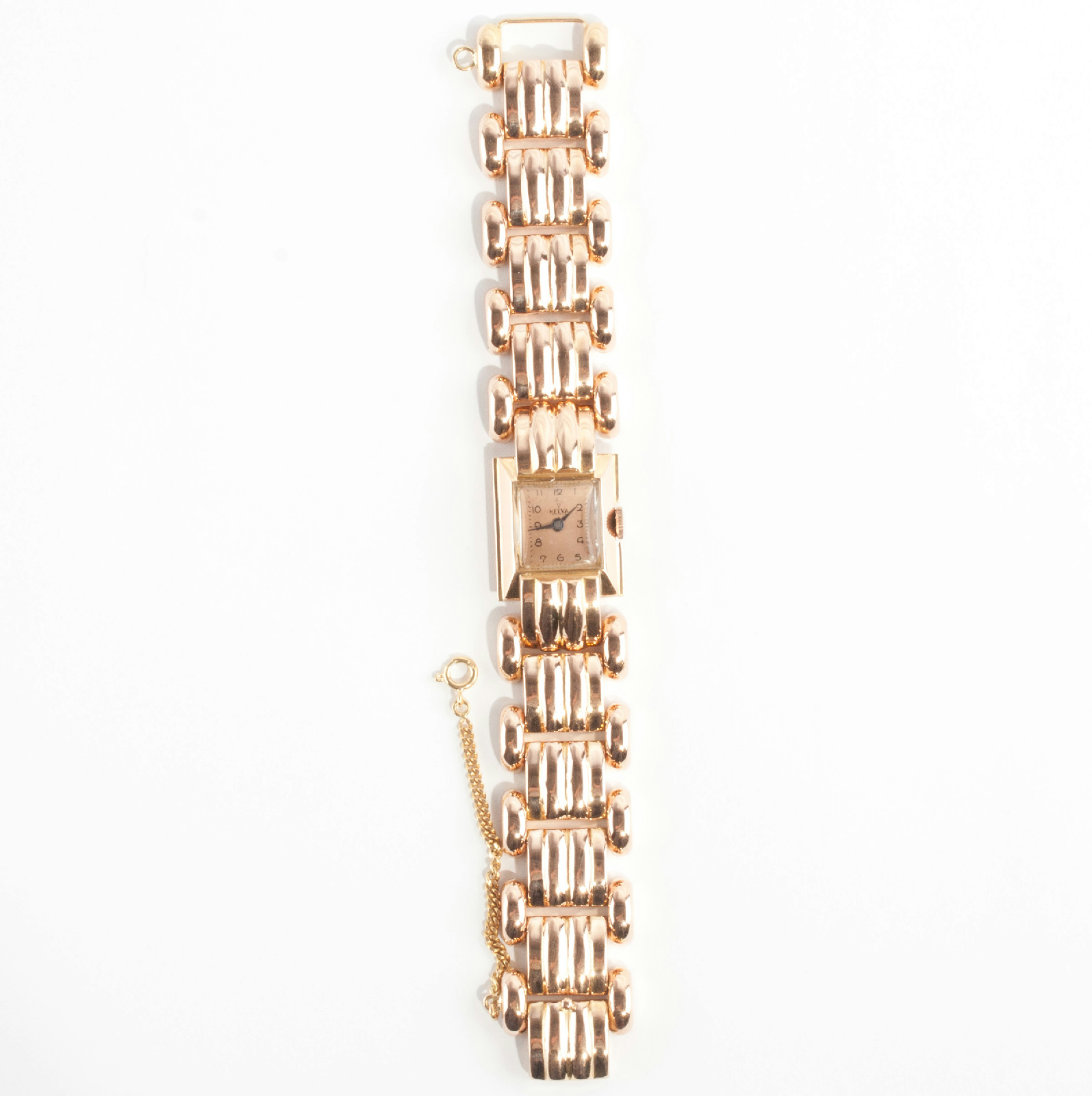 Stunning Vintage 1930's 18k Yellow Gold Helva Wrist Watch 7" Length