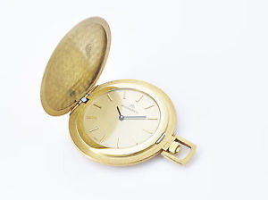 elegante BUCHERER TASCHENUHR aus GOLD 750, flache Form und schöne Oberfläche