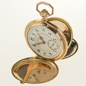 J.Assmann Glashütte i/Sachsen Sprungdeckel Taschenuhr 585er Roségold um 1895
