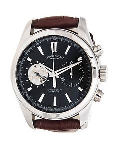 NUEVO Armand Nicolet L07 Dial Acero Negro Reloj Automático 9649A-NR-P964NR2