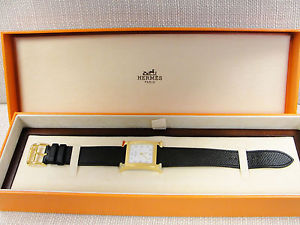 HERMES H-HOUR Ladies Watch Gold Plated HH1.501 H-HEURE $2,600 Retail