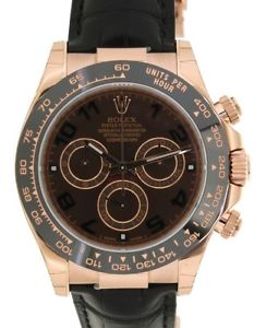 DAYTONA CHOCOLATE 116515LN IN RED GOLD AND LEATHER, 40MM