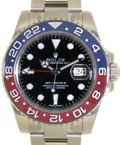 GMT II 116719BLRO IN WHITE GOLD BRAZEL IN PEPSI COLOURS, 40MM