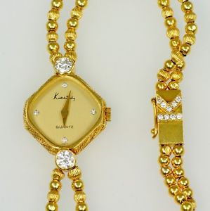 Kutchinsky 18ct Gold 1ct Diamond Quartz Ladys Vintage Bracelet 18k ladies Watch
