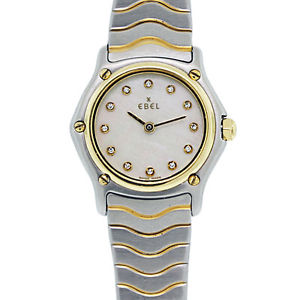Ebel Wave Two Tone Diamond Mother Of Pearl Dial Ladies Watch