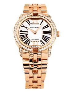 NEW Roger Dubuis Velvet 18k Rose Gold Diamond Bezel Bracelet Watch DBVE0008