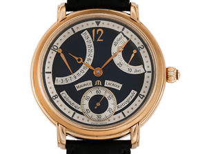 Maurice Lacroix Calendrier Rétrograde Roségold Handaufzug Lederband 43mm
