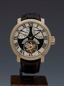 PIERRE KUNZ TOURBILLON LIMITED EDITION DAYDATE 18K WHITE GOLD WATCH 41MM - W2396
