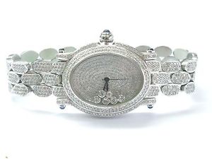 18Kt Oval Shape Diamond White Gold Watch 10.00Ct