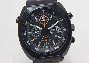 AUTHENTIC SINN Chronograph Men's Wristwatch PVC Coated Automatic Black 142.BS