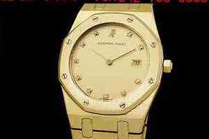 Auth Audemars Piguet Royal Oak 10P Index Diamond K18YG Men's Watch(S D1443)