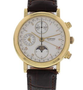 Men's 18K Yellow Gold Tourneau Chronograph Moon Phase Ref. 7751
