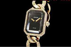 Auth CHANEL Premiere Aftermarket Diamond K18YG Quartz Lady's Watch(S D1556)