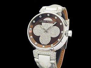 Auth LOUIS VUITTON Tambour Forever Q131G Diamond Quartz Lady's Watch(S A47486)