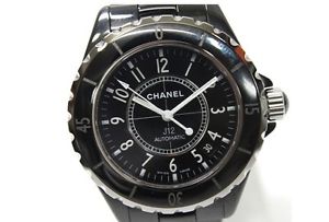 AUTHENTIC CHANEL J12 38mm Men's Wristwatch Black Ceramic Automatic H0685