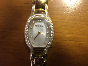 18K Yellow Gold Ebel Beluga Tonneau with Diamond Dial and Diamond Bezel 8656G28