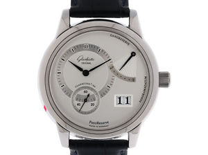 Glashütte Original PanoReserve Stahl Handaufzug 39mm UVP 9.500,-Box&Pap. wie Neu