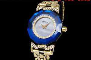 Auth CENTURY Time Gem Diamond Bezel K18YG Quartz Lady's Watch(S Z6840)