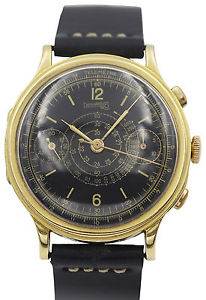 Men's Rare Eberhard & Co. 18k Yellow Gold Chronograph Watch
