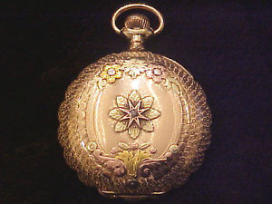 Illinois 14k Gold Multi Color 18 Size HC Pocket Watch 56mm Case 126 Grams