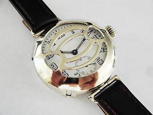 WWI Waltham General Joffre Trench Watch, GIANT 39mm Size 6s, DUO Crystal Guard
