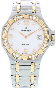 Men's 18k Gold & SS Concord Saratoga w/ Diamonds