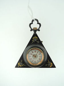 Swiss staineless steel & Gunmetal Triangle form pocket watch circa 1920