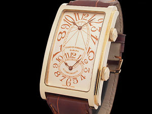 Auth CUERVO Y SOBRINOS Purominente Dual Time 0-1112 K18PG Men's Watch(S A47560)