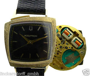 BULOVA ACCUTRON 14 KARAT GOLD 60ER JAHRE -SELTEN - HERREN-STIMMGABEL-ARMBANDUHR