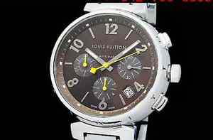 Auth LOUIS VUITTON Tambour Chronograph Q1121 SS Auto Men's Watch(S A2756)