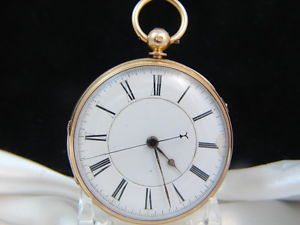 Pocket watch 18k y/gold Doctors Stop watch Chronograph Hunter case