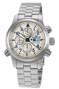 Fortis Men's 702.20.92 M F-43 Flieger Chrono Alarm Automatic Steel Date Watch