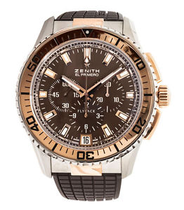 Zenith Stratos Flyback Acero Oro Rosa Reloj Esfera Marrón 51.2061.405/75.R516