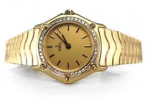 Ebel Lady Classic Wave 866902-X Diamant Lünette Gelbgold [BRORS 11888]