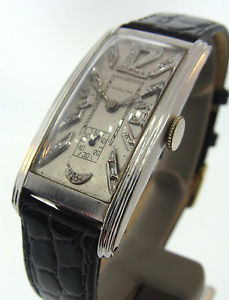 Vintage 43mm Hamilton Curvex Style Watch with Diamond Dial in Platinum